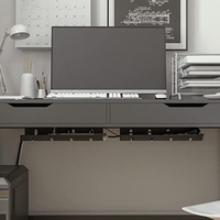 Gestion des câbles en acier inoxydable simple face extensible et peu encombrante de style personnalisé sous le plateau de bureau avec support triangulaire