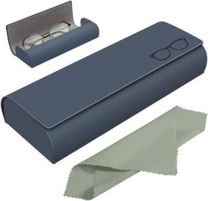 Étui à lunettes de myopie portable rectangulaire grand format, design élégant, anti-pression, écologique, motif uni, sac tendance - Product Image 1