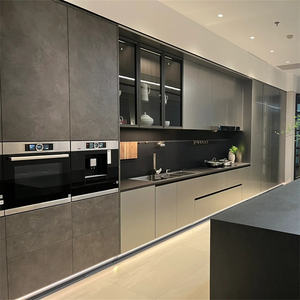 Özelleştirilmiş depolama MDF çevre dostu ahşap çift modüler lüks toptan mutfak dolapları ev için - Product Image 1