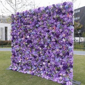 Customized birthday party purple <b>artificial</b> <b>flower</b> background <b>wall</b>, wedding Valentine's Day party fake <b>flower</b> <b>wall</b> decoration - Product Image 3