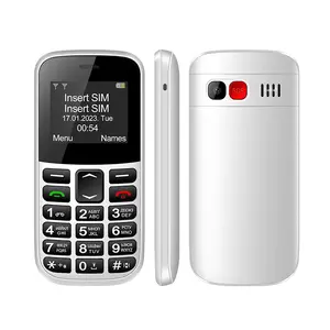 1,77 pulgadas Big Fonts 2G GSM teléfono móvil Dual SIM Big Button Senior Teléfono móvil con llave SOS