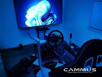 Simulador de Carreras para PC con Asiento y Pedales con Ajuste de Ángulo Cómodo para Simular una Experiencia Real