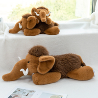 Peluche Mamouth Allongé, Coussin Éléphant Réaliste et Adorable, Rempli de Coton PP, Cadeau Doux et Apaisant, Personnalisable
