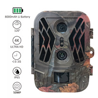 Caméra de chasse à double objectif HC-950A 50MP 4K HD Photos et vidéos Caméra d'observation de la faune à vision nocturne infrarouge Mini caméra