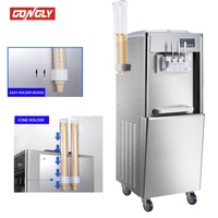 Gongly 380V Nouvelle Machine à Glace Italienne à Haute Productivité, Boîtier en Contreplaqué, Couleur Aspera, Acier Inoxydable, Personnalisable, Refroidissement par Air