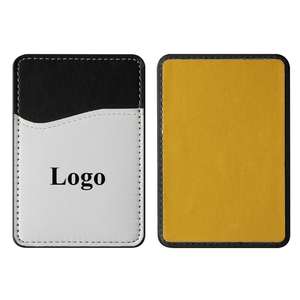 Custom Logo Screen Printing Wholesale <b>Phone</b> Card Stick-On Mobile <b>Phone</b> PU Leather Card Holder for Household Use - Product Image 1