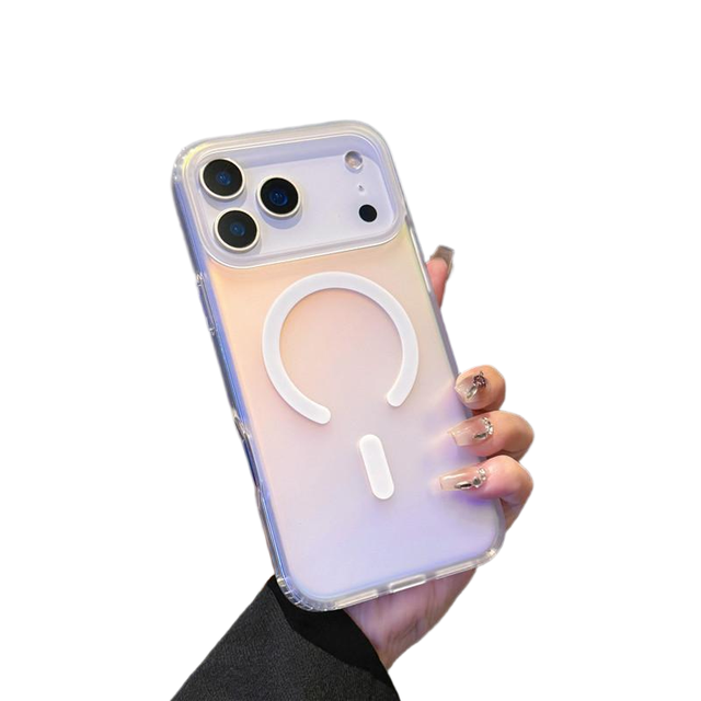 Luxury TPU+PC OEM for 17promax/17Air Phone Case Grip Laser Gradient Colorful Chameleon 2500GS Magnetic Shockproof