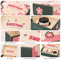Boîte d'expédition pliable en papier imprimé floral personnalisée, écologique, pour emballage de marque de boutique