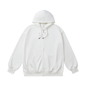 Sudadera con capucha para hombre, 360G, algodón grueso, con cremallera, logotipo personalizado, impresión en relieve, forro polar, cremallera completa, sudadera con capucha personalizada - Product Image 1