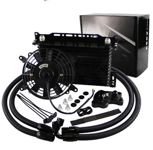Kit de Enfriador de Aceite AN10 de 13 Filas Compatible con BM*W <span class=keywords><strong>Mini</strong></span> <span class=keywords><strong>Cooper</strong></span> <span class=keywords><strong>S</strong></span> Supercharger R50 R52 R53 + Ventilador de 7 Pulgadas - Product Image 2
