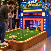 Système de jeu de golf interactif modulaire pour parc d'attractions intérieur, idéal pour les événements et le divertissement