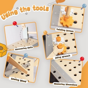 Nouveau banc de travail pour enfants, banc d'outils, activité pour tout-petits, marcheurs en bois, apprendre bébé, pousser, marcheur, jouets avec jeu d'activité - Product Image 5