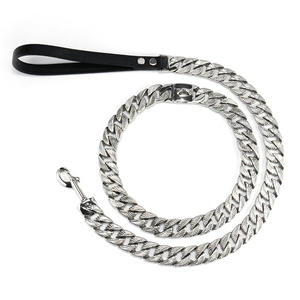 <span class=keywords><strong>Collar</strong></span> de cadena de oro de acero inoxidable de alta resistencia de lujo de 1 pulgada Gargantilla <span class=keywords><strong>Collar</strong></span> y correa de perro Bully - Product Image 2