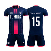 Ensemble d'uniformes de football unisexe pour adultes, couleur unie, pour matchs et entraînements, avec impression de numéros et de lettres, séchage rapide