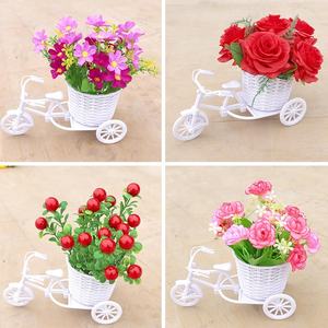 Décoration d'intérieur pour salon, bouquet de fleurs en soie, fleurs artificielles en plastique, décoration de voiture, décoration de maison, petite décoration en <span class=keywords><strong>pot</strong></span> - Product Image 3