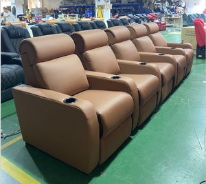 Velours Rouge Couleur Home Cinéma Chaise Inclinable Électrique Villa Recliner Cinéma Canapé Home Cinéma Meubles VIP Médias Cinéma Sièges - Product Image 3