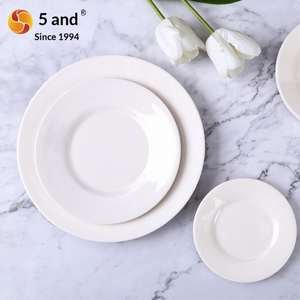 Melamin-Teller im Western-Stil, Weißer Flacher Teller, Porzellan-Imitat, Knochenteller für Steaks, Rund mit Solidem Muster, Großhandel - Product Image 3