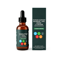 Complément alimentaire pour la thyroïde en gouttes liquides OEM, sélénium, zinc, iode, L-tyrosine, ashwagandha