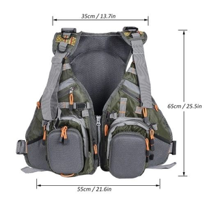 Gilet de pêche multi-poches, sac de poitrine multifonctionnel pour la pêche à la mouche, gilet à 7 poches, sac à dos confortable pour les pêcheurs - Product Image 2