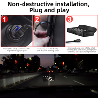 WIIYII M1 Affichage tête haute pour voiture, projecteur de pare-brise, GPS, compteur de vitesse, horloge, écran large LED, électronique, conduite sécurisée
