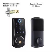 Serrure connectée biométrique numérique sans clé Ttlock Tuya App haute sécurité avec empreinte digitale et mot de passe pour la sécurité de la maison et du bureau
