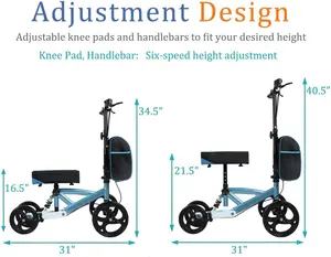 Ousite Knee Scooter Help Knee To Walk And Brake