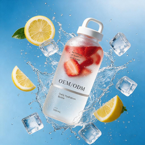 Botella de Agua Personalizada con Logotipo, MOQ Bajo, 500 ml, Botella de Vidrio Esmerilado Portátil para Exteriores, Nueva, para <span class=keywords><strong>Chicas</strong></span>, con Correa - Product Image 1