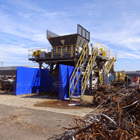 Broyeur de déchets à double arbre, machine industrielle pour le broyage du métal, du plastique, du papier, du carton, du bois et des palettes, avec moteur à engrenages 22 kW, automatique