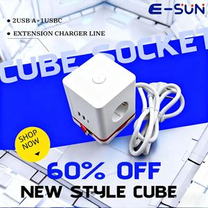 Presa di Estensione USB E-Sun con 3 Prese, 2 USB e 1 Porta USB-C, Spina EU 16A 250V, Messa a Terra Standard, IP20, Cavo da 1,5m, Certificazioni CE ROHS EMC - Product Image 3