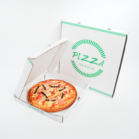 Kotak Pizza Ramah Lingkungan Murah dengan Cetak Bronzing & Varnishing Kustom, Kemasan Makanan Cepat Saji dari Karton Bergelombang Biodegradable