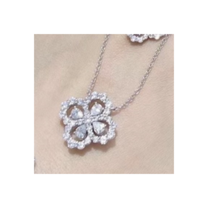 Luxe unisexe 925 argent Sterling zircon cubique pendentif collier plaqué rhodium bijoux de mode pour hommes et femmes - Product Image 1