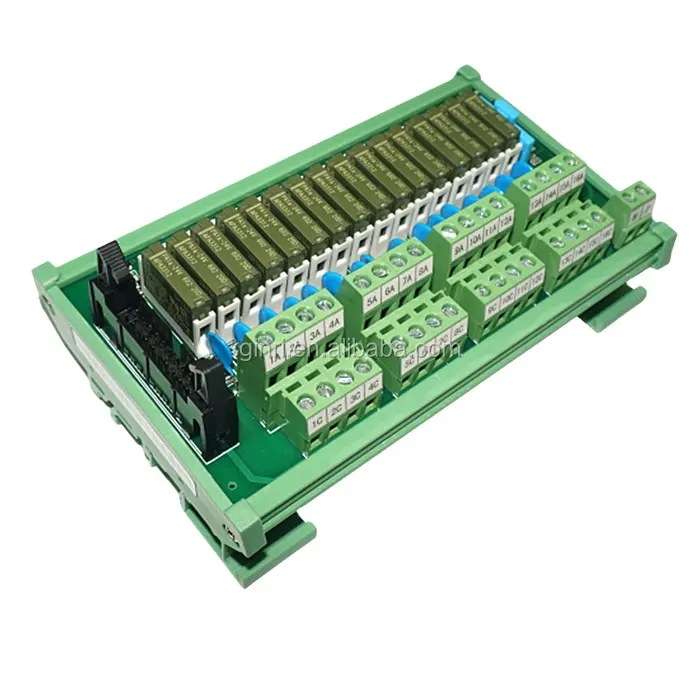 Módulo de relé fino de 16 canais 1a, conector mil/idc com parafusos entalhados (placa amplificada plc) JR-B16PC-F/24vdc