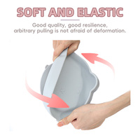 Assiette bébé en silicone antidérapante sans BPA au design classique avec forte succion pour enfants, passe au lave-vaisselle et écologique