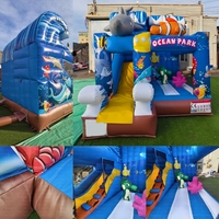 Château gonflable écologique en PVC Yuedong avec toboggan 4x3m, capacité 500kg, pour centres de jeux et fêtes commerciales