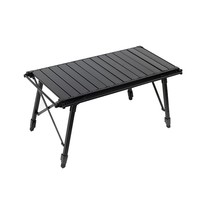 Table rectangulaire pliable d'extérieur en aluminium IGT, réglable en hauteur, tactique, pour glamping, portable, avec plateau roulant, pour barbecue et camping