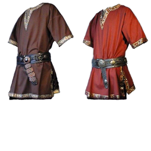 Costume de guerrier médiéval unisexe, tunique verte, chevalier normand, tresse viking, pirate, saisson, film TV, LARP, déguisement - Product Image 1