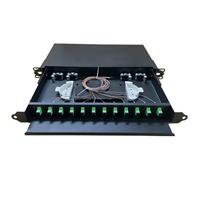 Panel Patch Fiber Optik ODF Rak Mount 19 Inch FTTH 12/24/96 Port 2U/3U/4U Kotak Terminal SC APC/UPC Dengan Pigtail