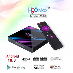 H96 MAX RK3318 TV Box Pintar Android 11, TV Box Android 11 4G 64GB 32G 4K Youtube Wifi BT Pemutar Media H96MAX TVBOX Android10 Set Top Box 2G16G