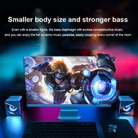 Haut-parleur portable USB filaire LED 2.0 canaux avec son surround, basses puissantes pour PC de bureau, boîtier métallique, commande vocale, télécommande, lecteur de musique