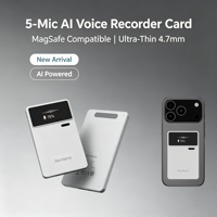 Registratore Vocale AI MagSafe con 5 Microfoni, Registrazione a 360°, Traduzione in Tempo Reale in Oltre 120 Lingue, 45 Ore di Registrazione, 65 Giorni di Standby, Display OLED