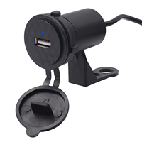 Chargeur de voiture USB intégré de type C, kit complet, couvercle rabattable étanche avec câble et accessoires, 12-24V pour camping-car et moto