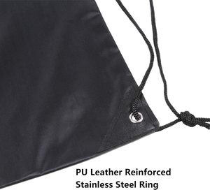 Sac à dos en nylon bricolage personnalisé avec fente pour carte d'identité lavable en machine pour femmes hommes noir sacs à cordon pour <span class=keywords><strong>le</strong></span> football - Product Image 3