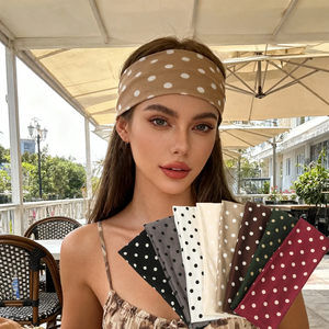 Retro Boho Breeze Wind Dot Stretch Women's Hairbands Korean Ins Fashion Wide Yoga Sports Dating Hair Accessories - Product Image 2
