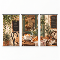 Expédition depuis l'entrepôt américain en 48 heures, ensemble de 3 pièces de toile PVC de 216g pour peinture au pistolet, décoration murale pour chambre, art mural noir à suspendre