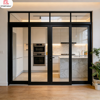 Puertas de Vidrio Templado con Marco de Aleación de Aluminio para Interiores Modernos, para Baño, Villa, Balcón, Comedor, Cocina, Aislamiento Térmico