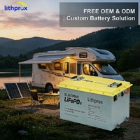 Batterie Lithprox LiFePO4 à décharge profonde 51.2V 200AH 10KW Grade RV Bluetooth Smart BMS Terminal M8 6000+ Cycles CE RoHS IP67 Basse Température
