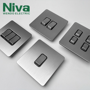 Niva thép không gỉ thiết bị chuyển mạch nhà tường kim loại đồng đẩy nút chuyển đổi <span class=keywords><strong>3</strong></span> gang 2 cách - Product Image 4