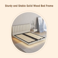 Base de matelas OEM avec base de lit de sommeil léger plate-forme en bois rembourrage en tissu leathaire tête de lit cadres de lit rembourrés en bois