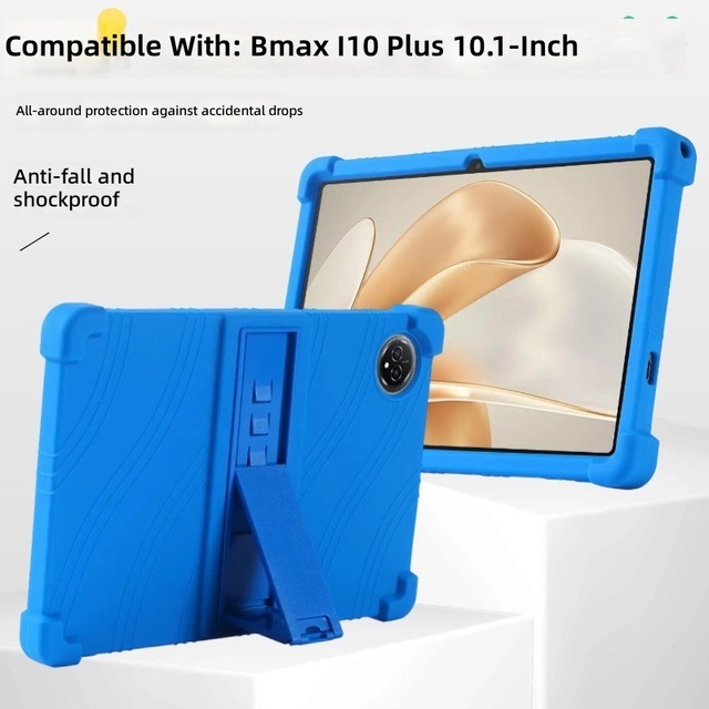 Kids Friendly Silicone Heat Off Tablet Case Shockproof Anti-Slip Multi-Angle Stand Protective Cover for Bmax I10 Plus 10.1"