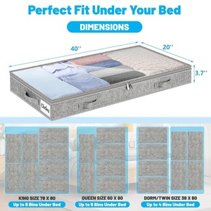 <strong>Shallow</strong>, Lightweight Under-bed <strong>Storage</strong> with Zippers and Handles, Suitable for Dormitories and Homes, with a Transparent Cover. - Product Image 6